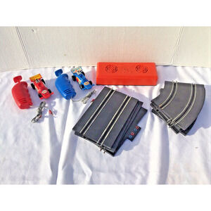 14 Pc Parts Lot Vintage Formula Slot Race Track Cars Controllers Battery Box
